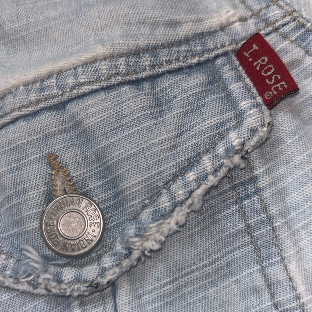 Indian Rose🌹 Distressed Jean Jacket - Picture 3 of 16